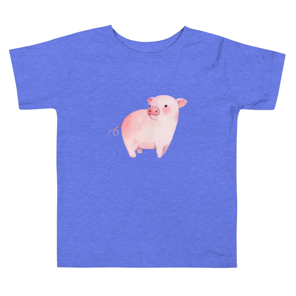 Watercolor Piglet Toddler Short Sleeve Tee