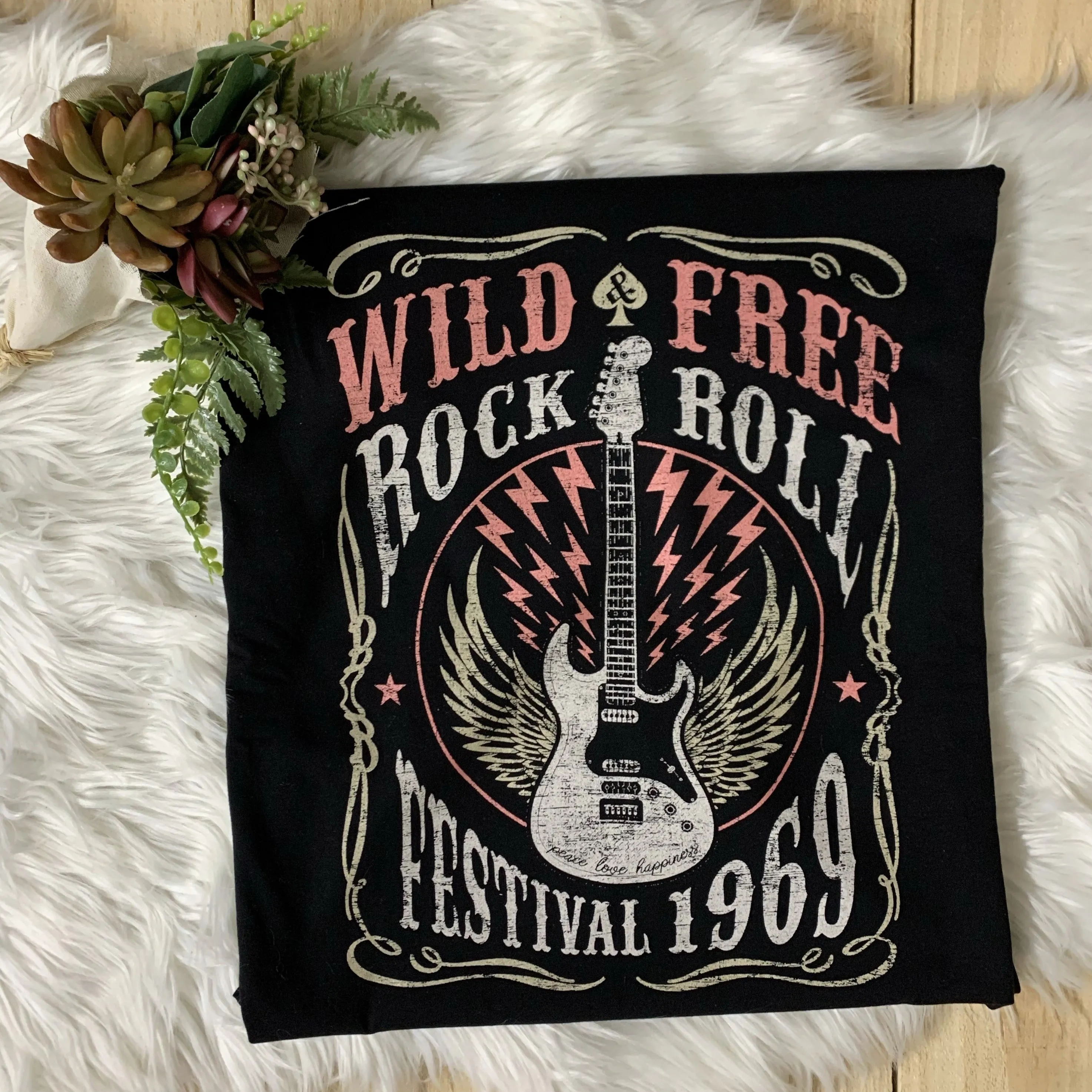 Wild Free Rock Roll Graphic Tee