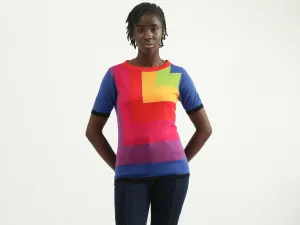 Women Color Blocked Round Neck T-shirt