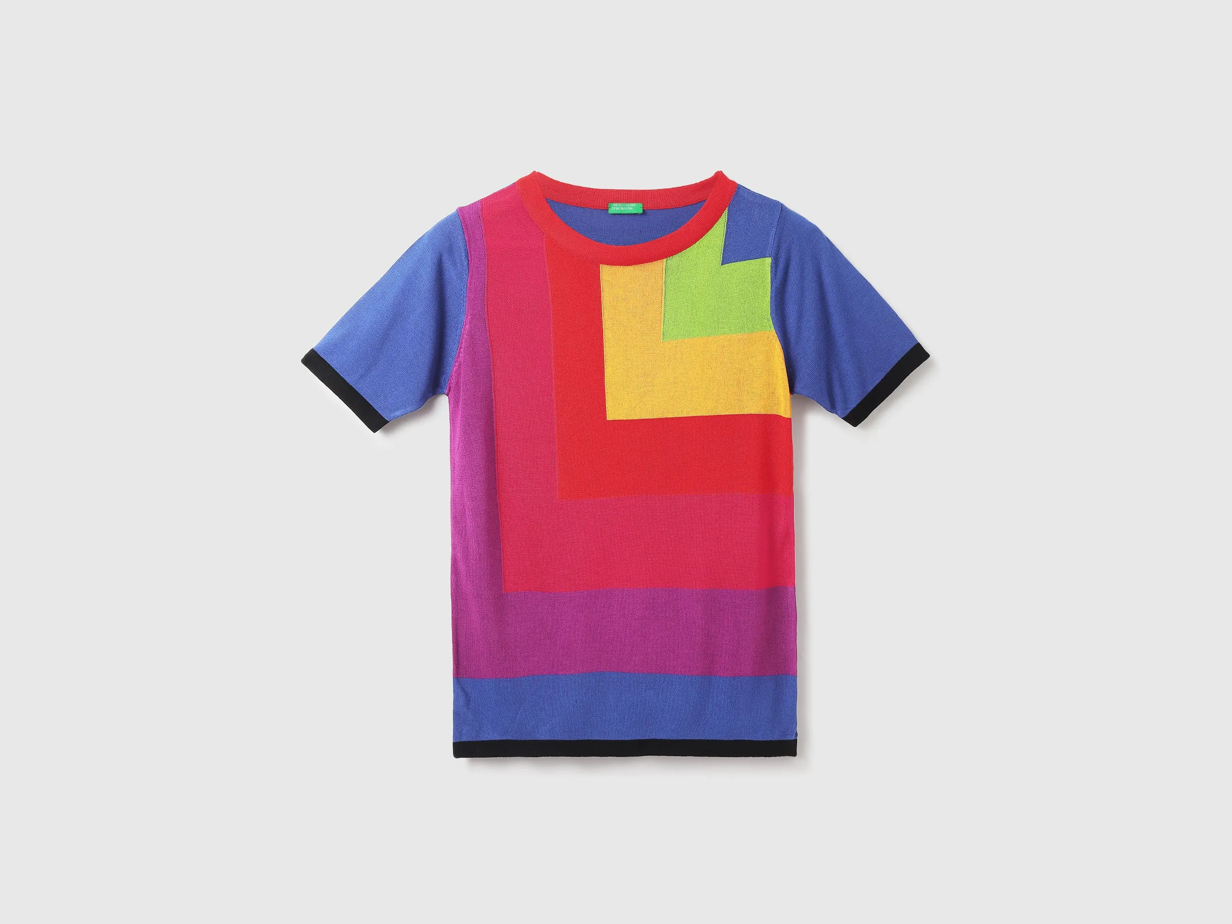 Women Color Blocked Round Neck T-shirt