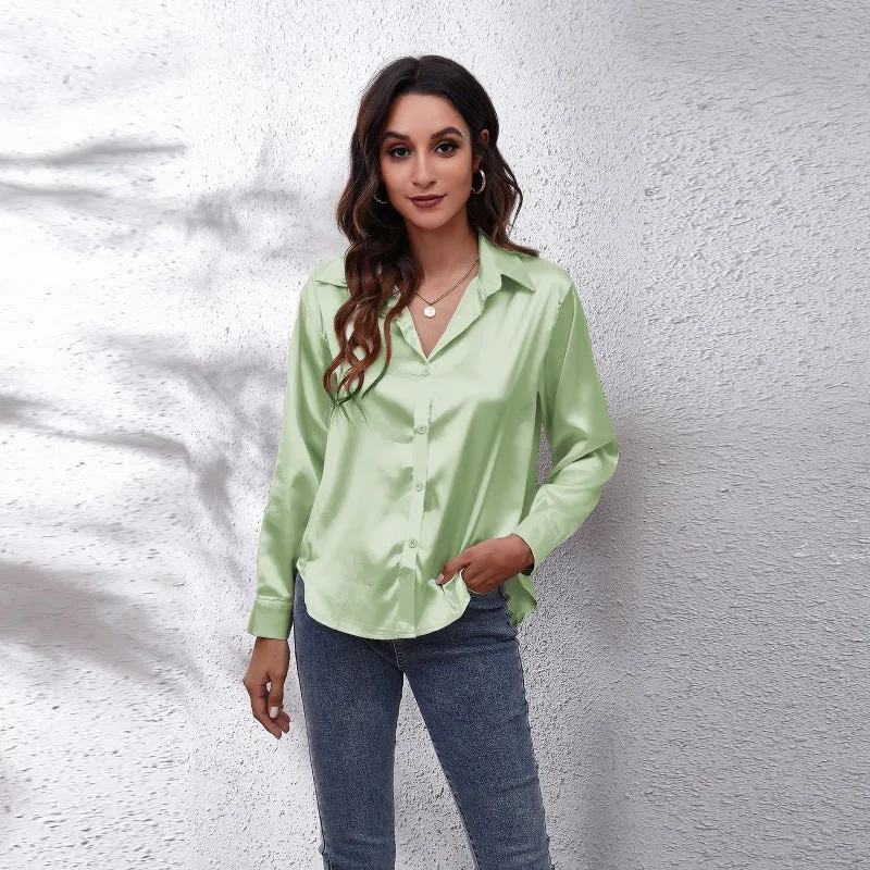 Women's Elegant Satin Shirt