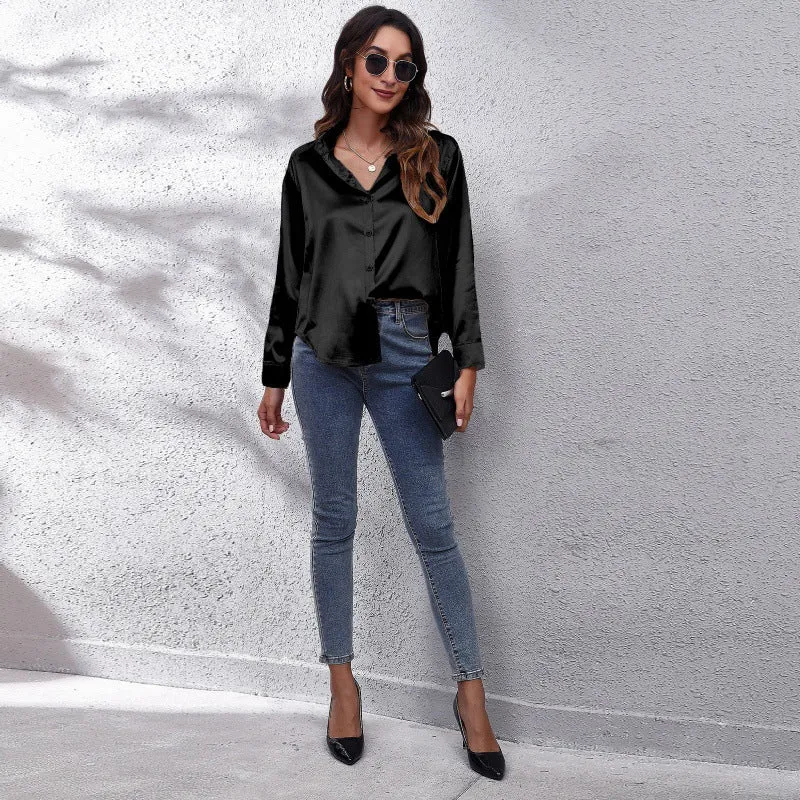 Women's Elegant Satin Shirt