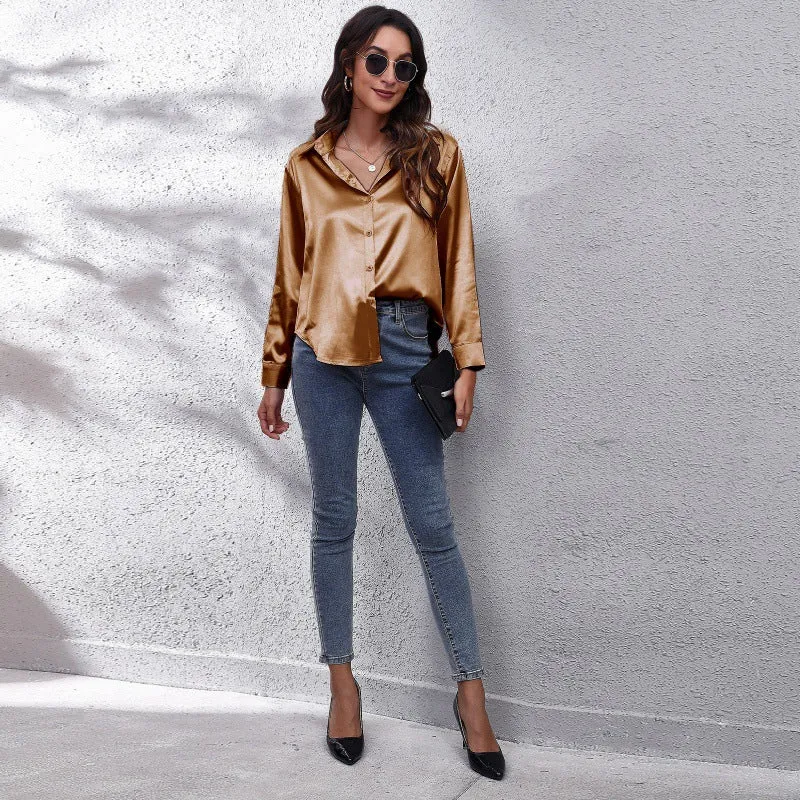 Women's Elegant Satin Shirt