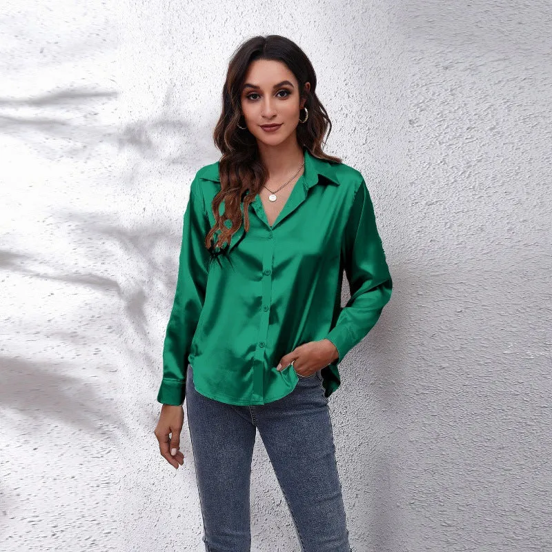 Women's Elegant Satin Shirt