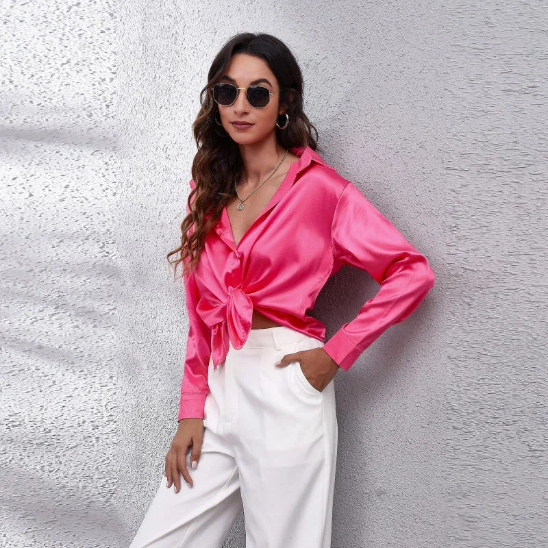 Women's Elegant Satin Shirt