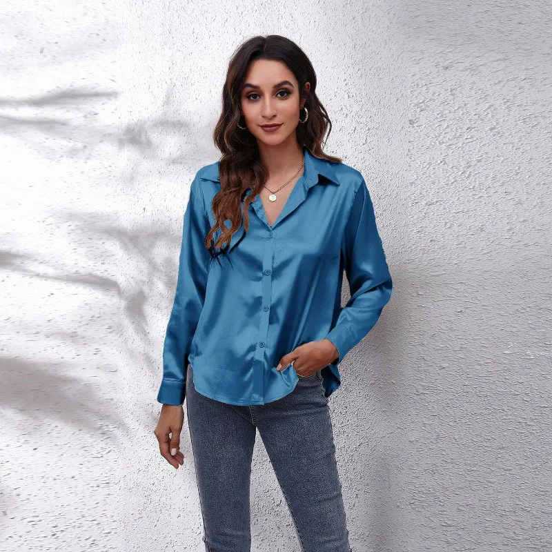 Women's Elegant Satin Shirt