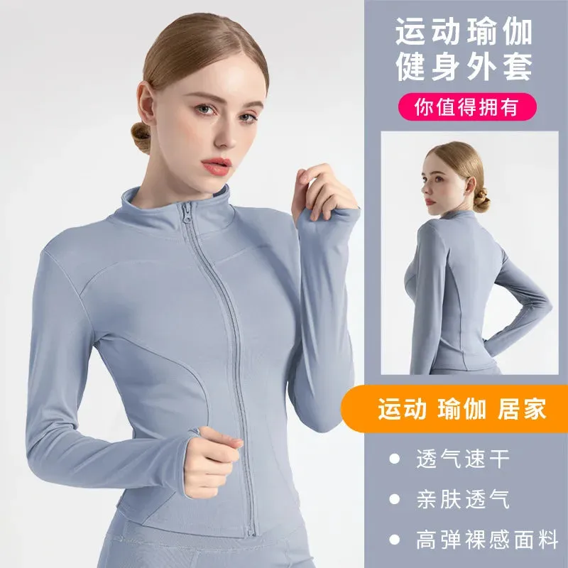 Women's Long Sleeve Sports Jacket for Fitness and Yoga
