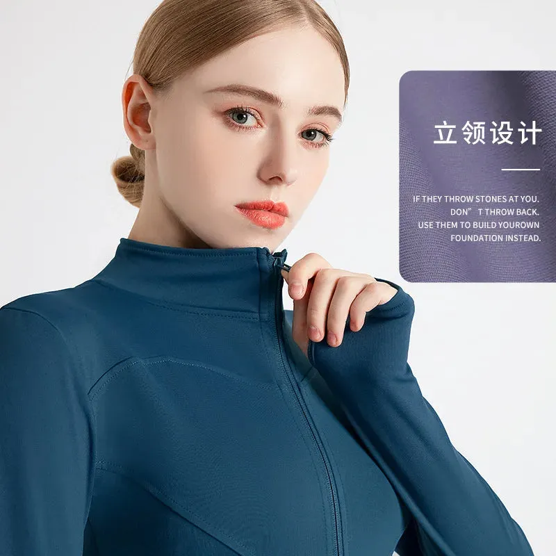 Women's Long Sleeve Sports Jacket for Fitness and Yoga