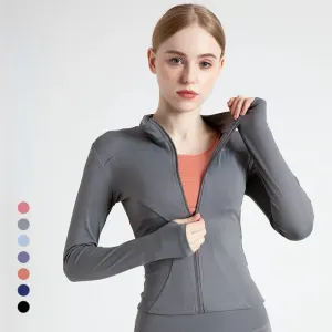Women's Long Sleeve Sports Jacket for Fitness and Yoga