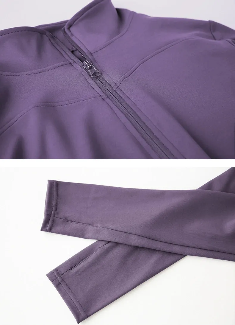 Women's Long Sleeve Sports Jacket for Fitness and Yoga