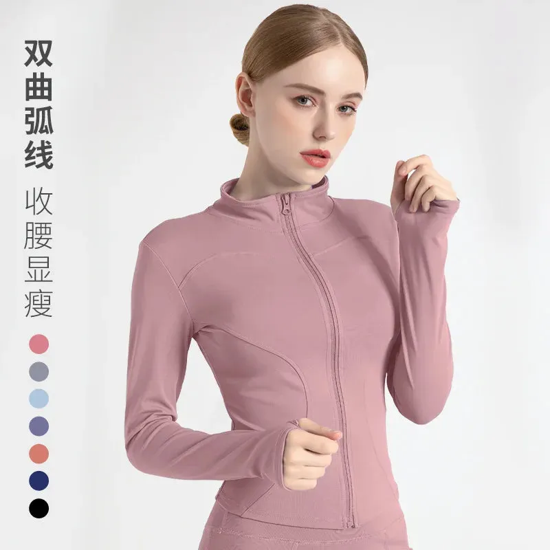 Women's Long Sleeve Sports Jacket for Fitness and Yoga