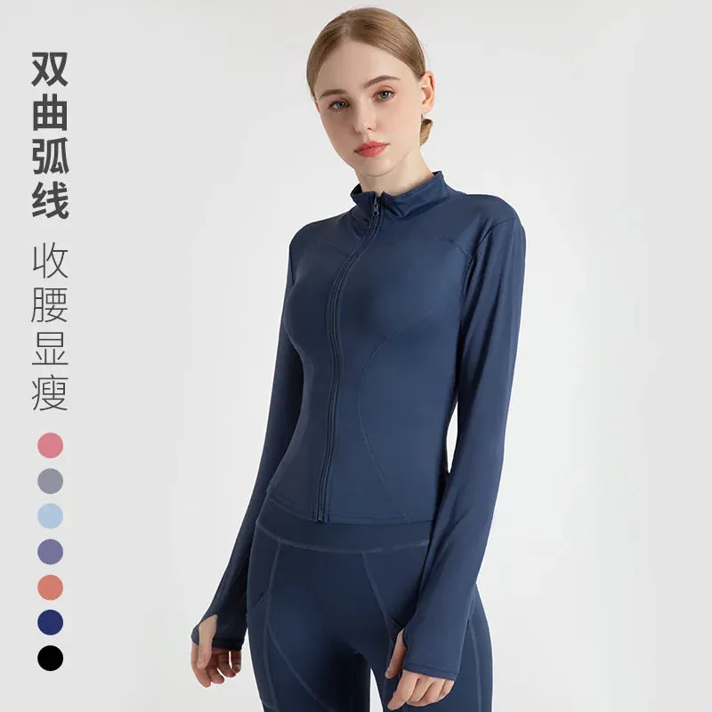 Women's Long Sleeve Sports Jacket for Fitness and Yoga