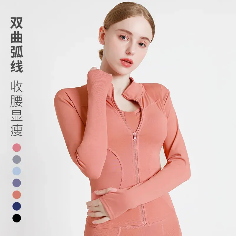 Women's Long Sleeve Sports Jacket for Fitness and Yoga