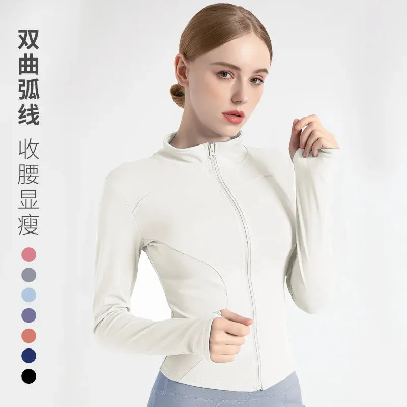 Women's Long Sleeve Sports Jacket for Fitness and Yoga