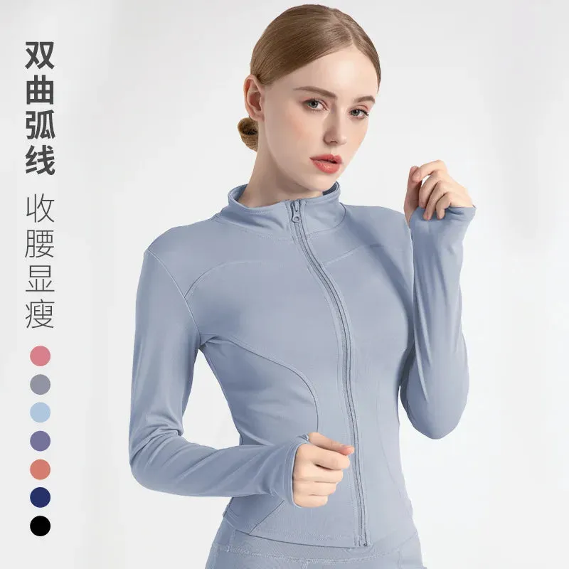 Women's Long Sleeve Sports Jacket for Fitness and Yoga