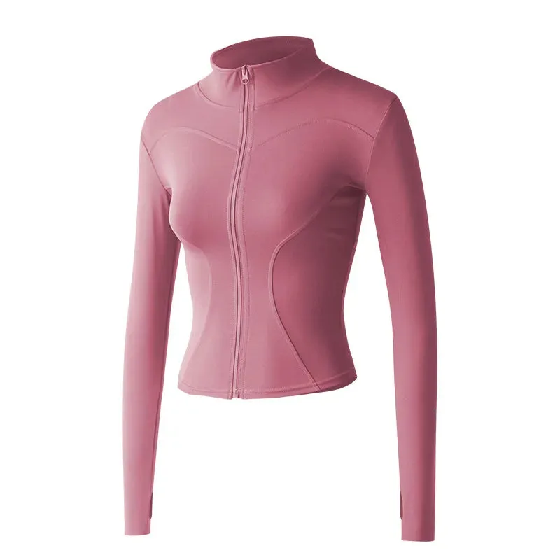Women's Long Sleeve Sports Jacket for Fitness and Yoga