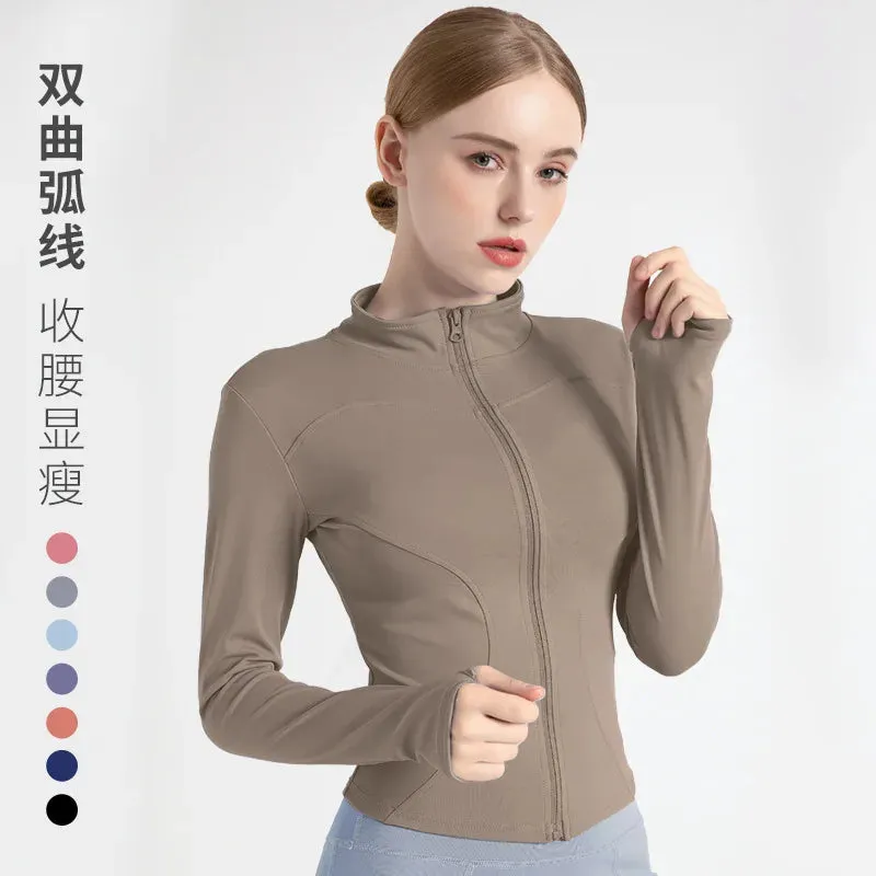 Women's Long Sleeve Sports Jacket for Fitness and Yoga