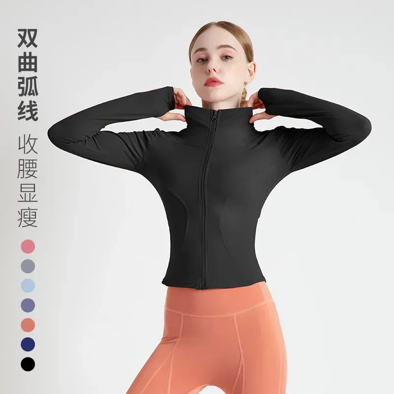 Women's Long Sleeve Sports Jacket for Fitness and Yoga