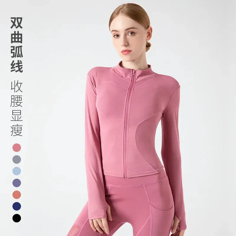 Women's Long Sleeve Sports Jacket for Fitness and Yoga
