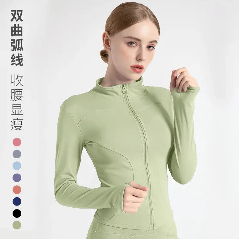 Women's Long Sleeve Sports Jacket for Fitness and Yoga