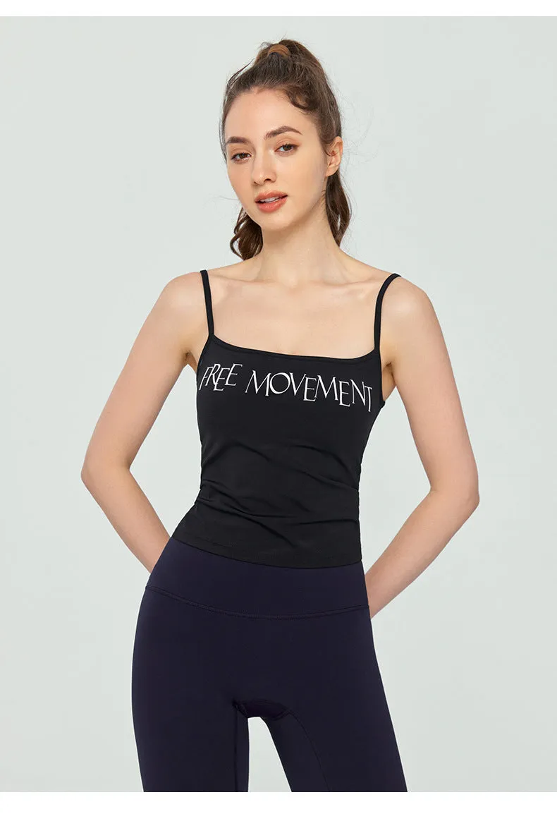 Women's One-piece Chest Pad Thin Solid Color Workout Top Vest