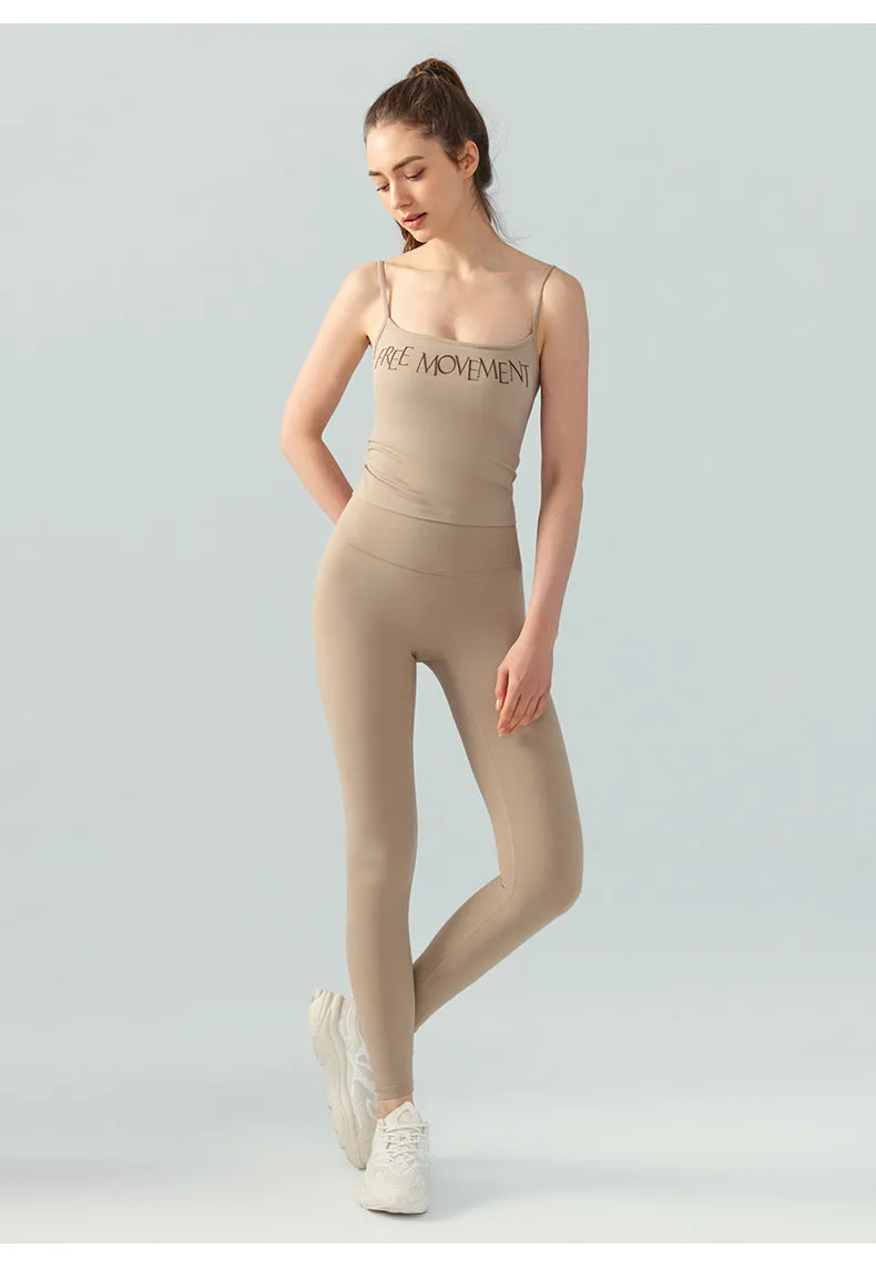 Women's One-piece Chest Pad Thin Solid Color Workout Top Vest