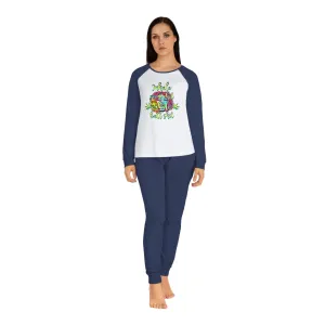 Women's Raglan Sleeve Inhale The Good Shit Typographical Art Pajama Set