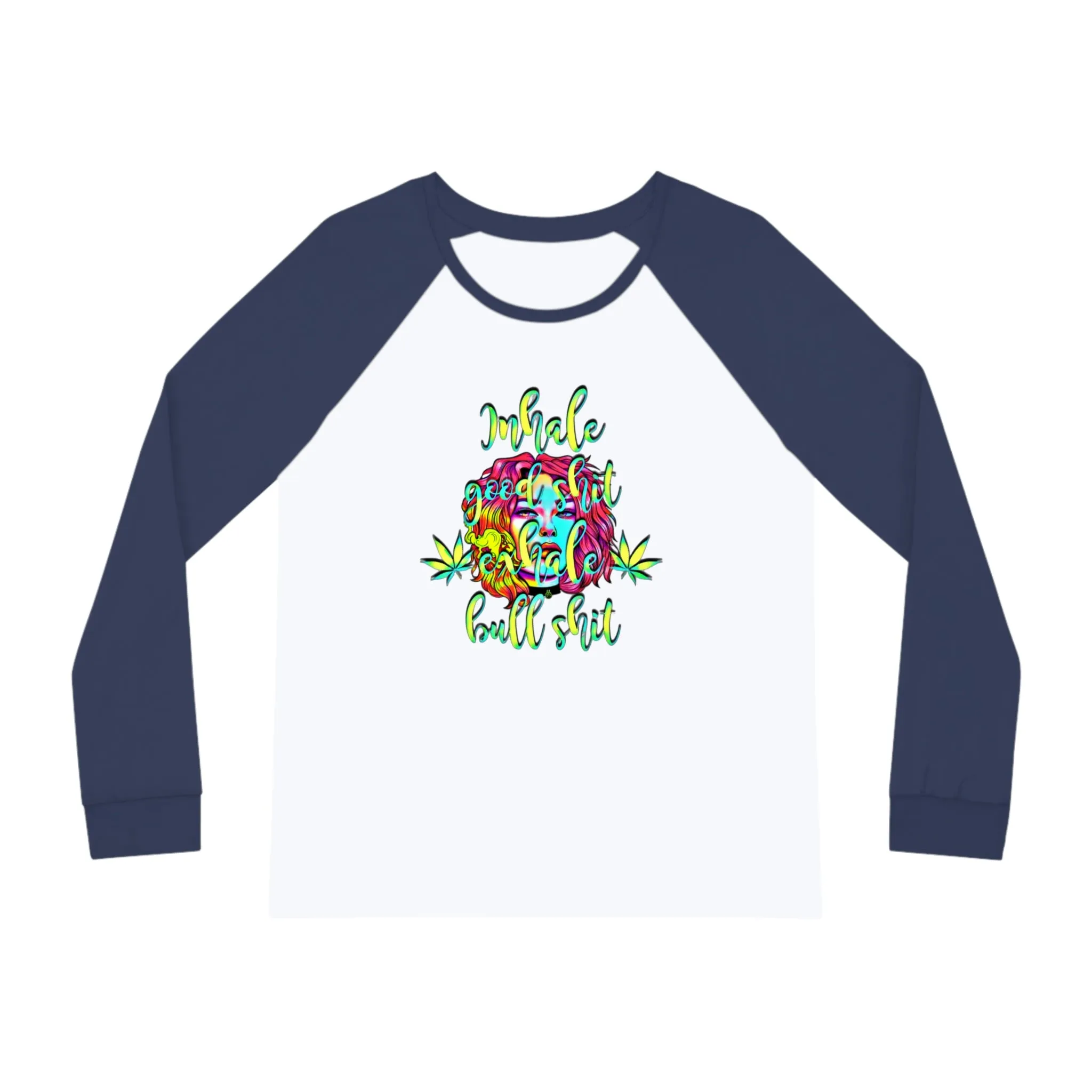 Women's Raglan Sleeve Inhale The Good Shit Typographical Art Pajama Set