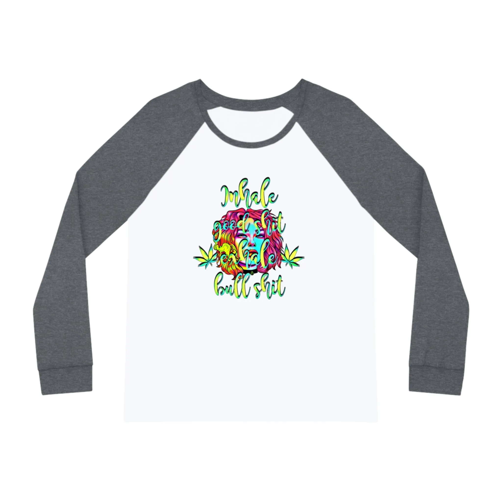 Women's Raglan Sleeve Inhale The Good Shit Typographical Art Pajama Set