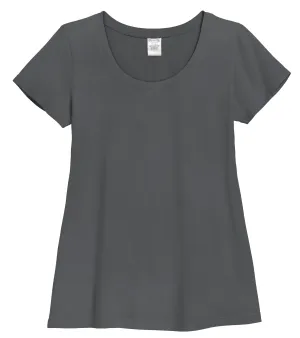 Women's Soft Supima Cotton Short Sleeve Everyday Comfy Crew Tee | Charcoal