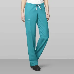 WonderWORK 500 Unisex Drawstring Cargo Scrub Pants Teal Blue