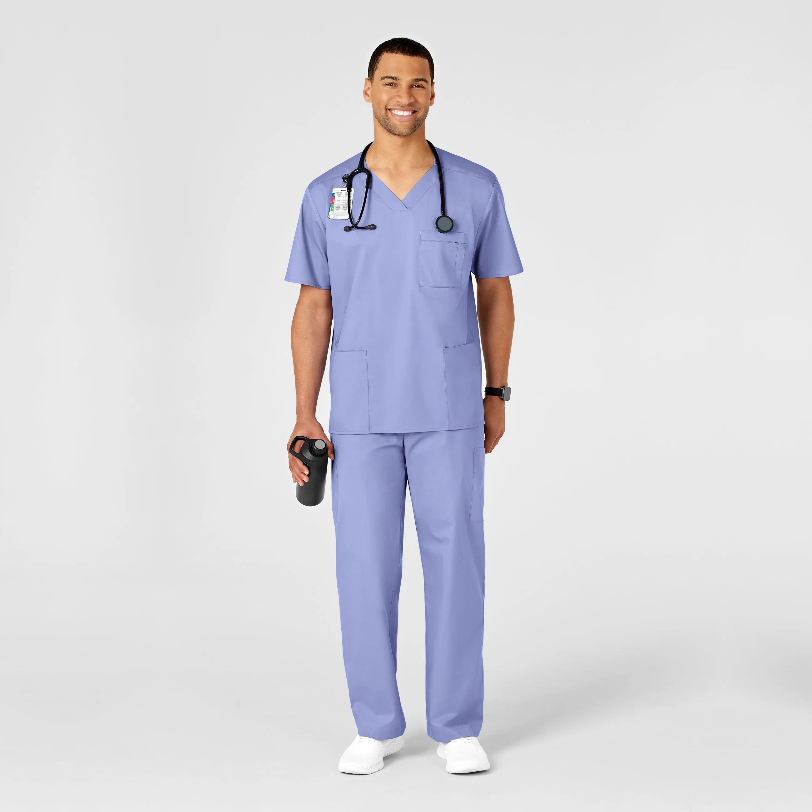 WonderWORK 503 Men's Cargo Scrub Pants Ceil Blue