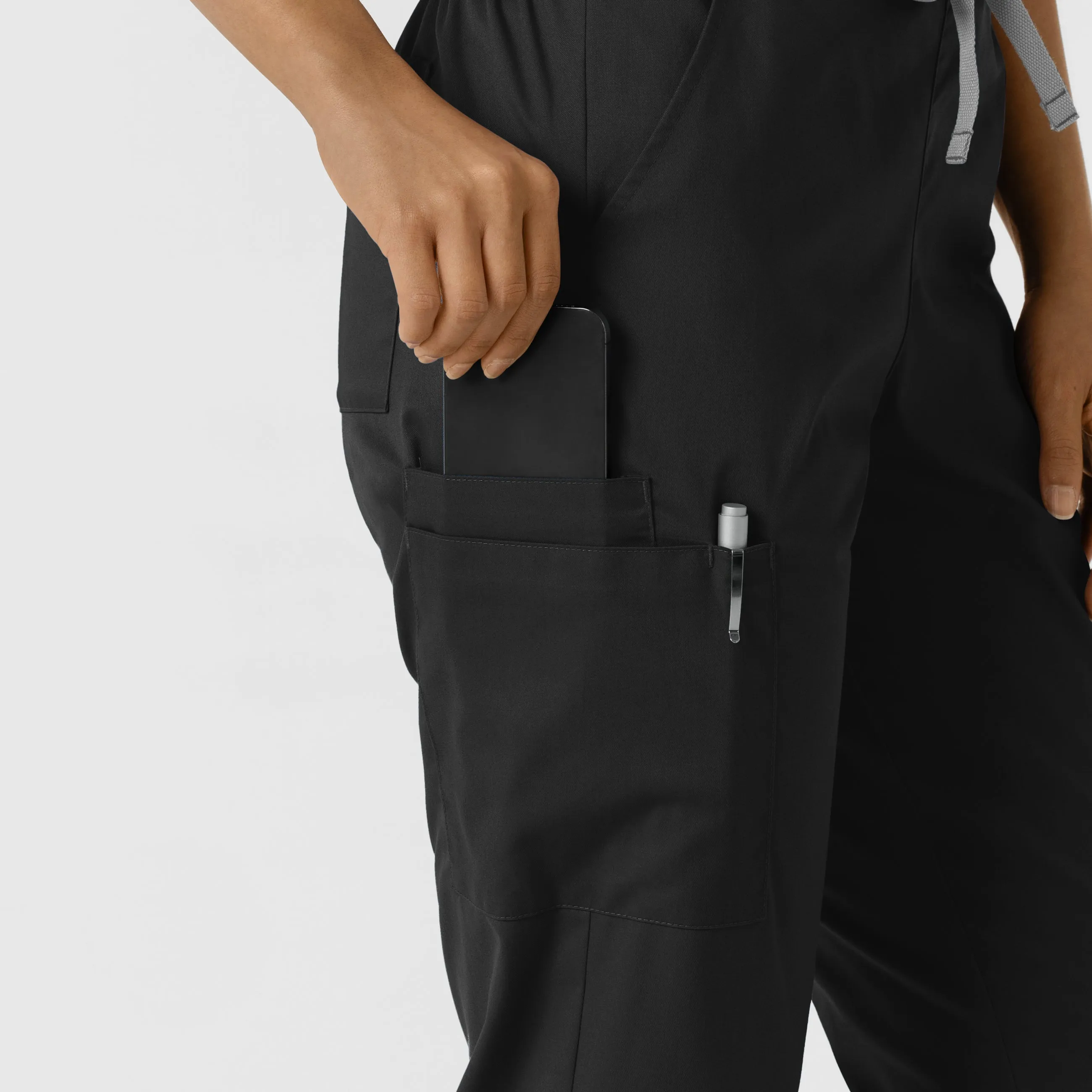 WonderWORK 506 Cargo Jogger Scrub Pants Black