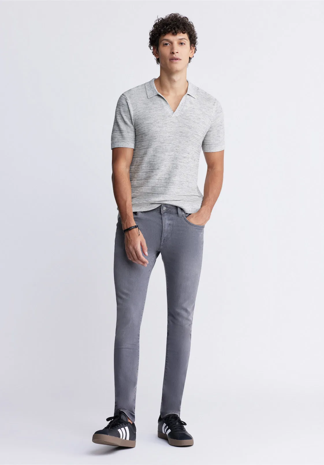 Woopy Men's Short Sleeve Polo in Heather Grey - BM24361