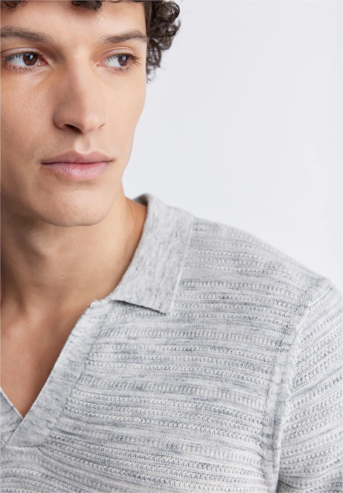 Woopy Men's Short Sleeve Polo in Heather Grey - BM24361