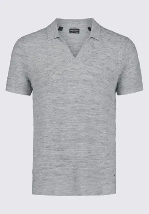 Woopy Men's Short Sleeve Polo in Heather Grey - BM24361