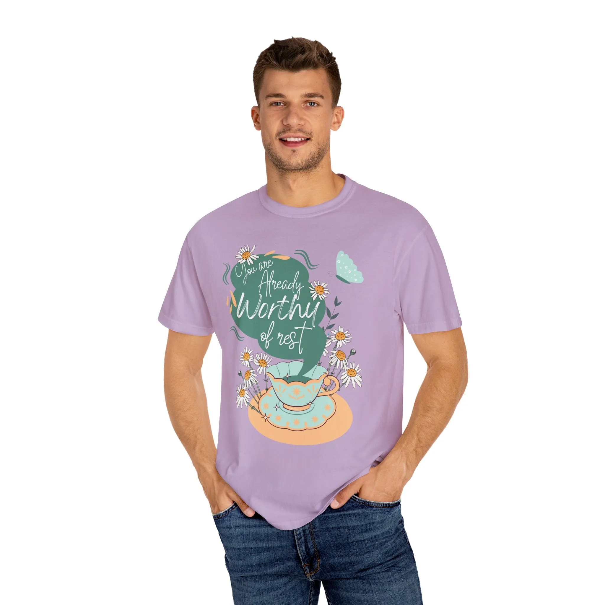 You are Already Worthy of Rest TEA-Shirt, Comfort Colors Serenity T-shirt