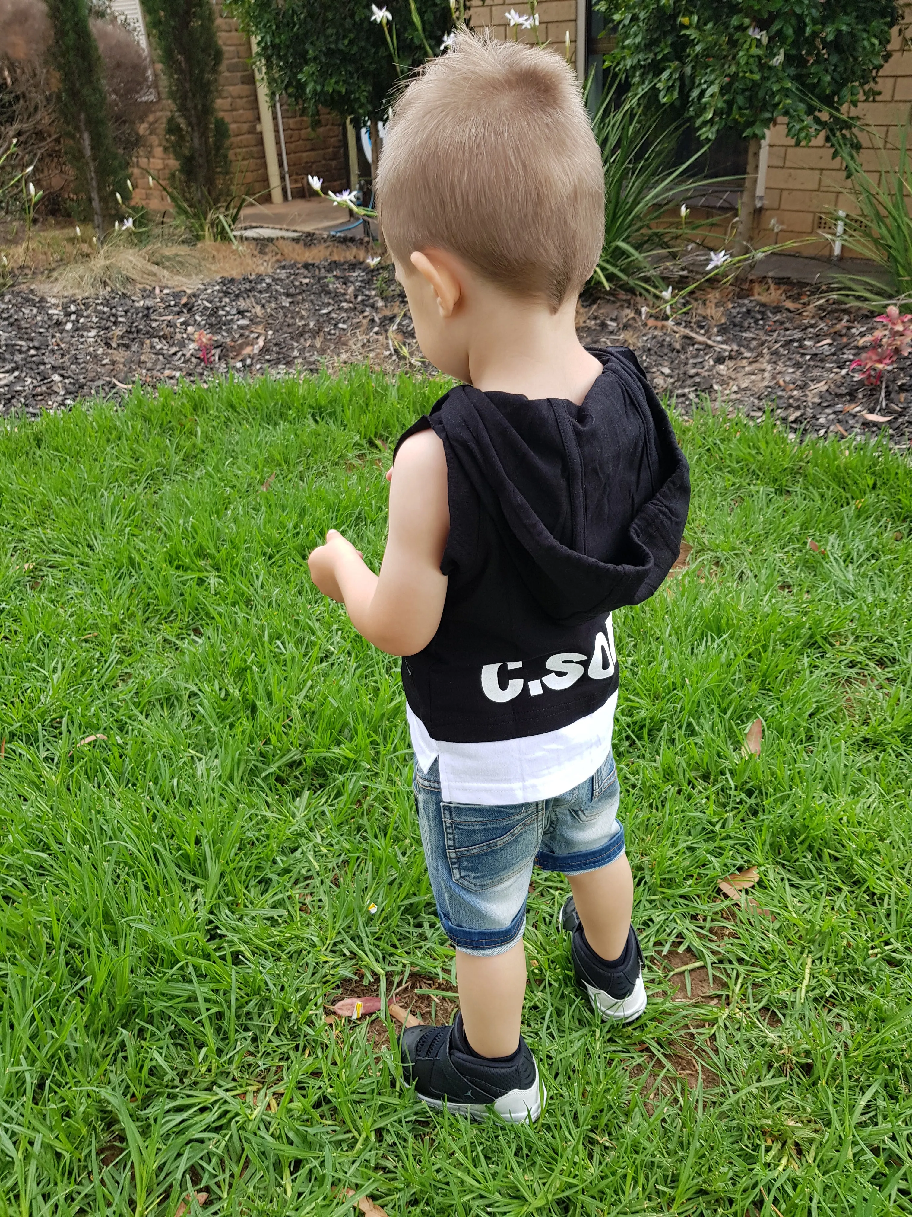 Zac Hooded Tank in Black (Handmade in Aus)