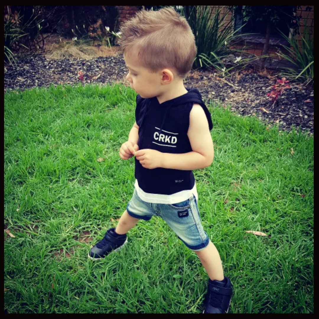 Zac Hooded Tank in Black (Handmade in Aus)