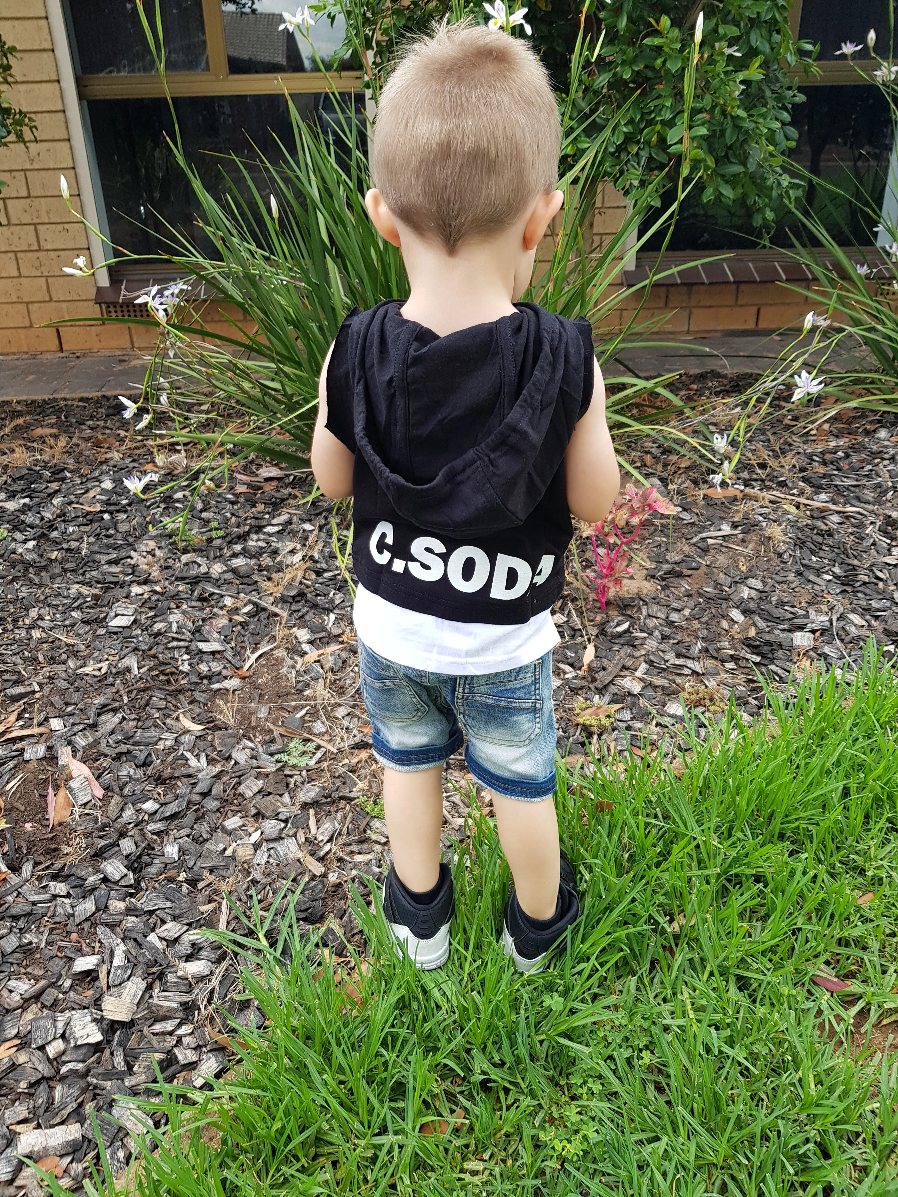 Zac Hooded Tank in Black (Handmade in Aus)