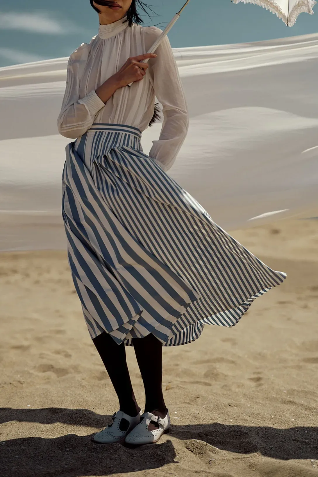 Zazou Lido Stripes Skirt | Storm Blue