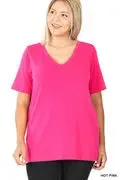 Zenana Premium Fabric Short Sleeve V-Neck Tee DESERT MUSTARD RT-2109XP